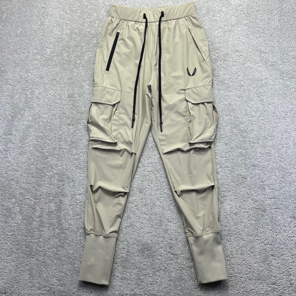 ASRV Jogger Pants Mens XS Beige Tan Tetra-Lite High Rib Cargo DSG-0436 Stretcg